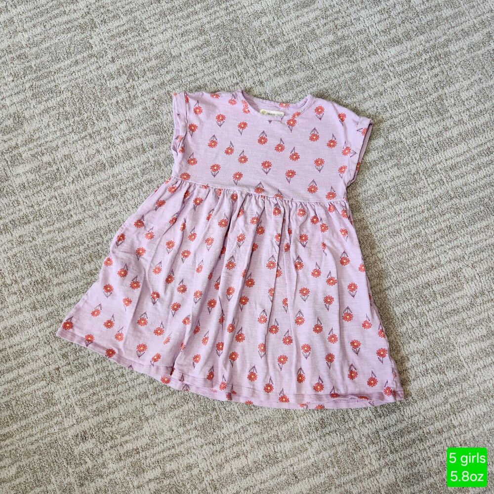 TUCKER + TATE girl's Amelia floral short sleeve dress Purple Lupine size 5